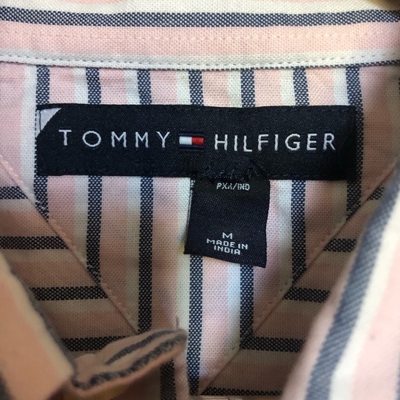 Tommy Hilfiger Striped Cotton Oxford Coastal Button Down Shirt Medium - Picture 2 of 9
